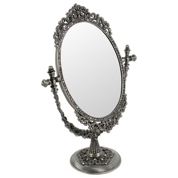 Oglinda decorativa argintie, metal, 20 x 9 x 31 cm Oglinda decorativa argintie, metal, 20 x 9 x 31 cm