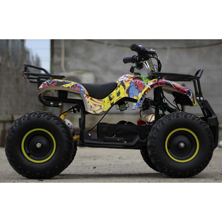 ATV electric NITRO Torino Quad 1000W 48V Grafiti, yellow