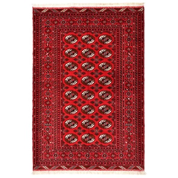 Covor Persan Buhara,lucrat manual din lana cu urzale de matase,rezistent la trafic intens,antialergic,Rosu,design geometric,180X133 Covor Persan Buhara,lucrat manual din lana cu urzale de matase,rezistent la trafic intens,antialergic,Rosu,design geometric,180X133