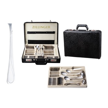 Set tacamuri din inox 72 piese, diplomat, Silver, Zillinger, Vesta ZL-849 Set tacamuri din inox 72 piese, diplomat, Silver, Zillinger, Vesta ZL-849