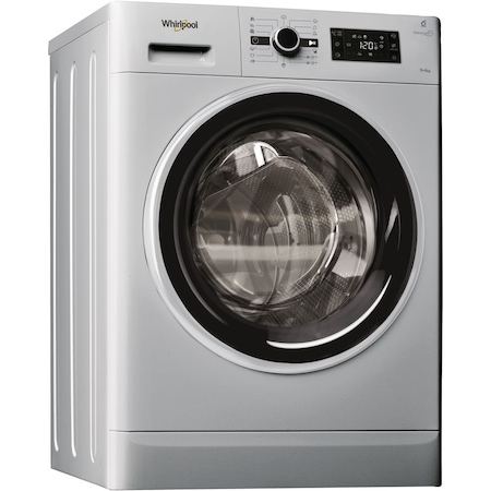 Masina de spalat rufe cu uscator Whirlpool FWDG96148SBS EU FreshCare+, 1400 RPM, 9 kg spalare, 6 kg uscare, Tehnologie al 6-lea Simt, Clasa A, Argintiu
