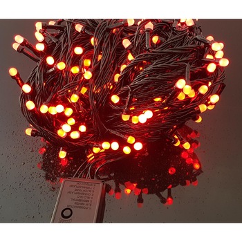 Instalatie de Craciun, 30 m, Liniara, Rosu, 300 leduri Q8, SDX, 8049R, fir negru / ghirlanda luminoasa Instalatie de Craciun, 30 m, Liniara, Rosu, 300 leduri Q8, SDX, 8049R, fir negru / ghirlanda luminoasa