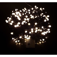 Instalatie de Craciun, 30 m, Liniara, Alb Cald, 300 leduri Q8, SDX, 8049WW, fir negru / ghirlanda luminoasa