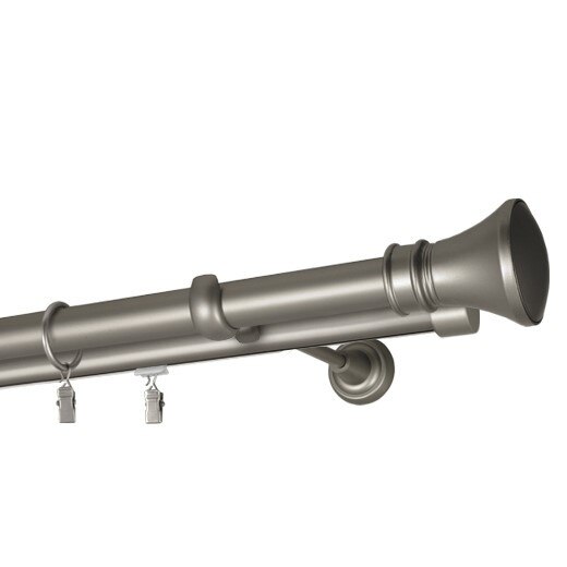 Galerie dubla Luxor, teava neteda si profil, grosime 25 si 19mm, crom mat, 400 cm