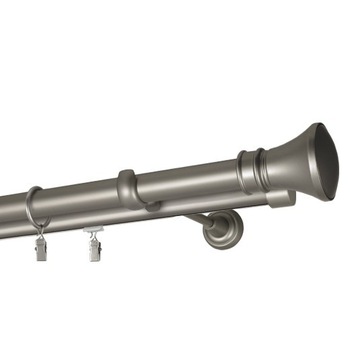 Galerie dubla Luxor, teava neteda si profil, grosime 25 si 19mm, crom mat, 400 cm Galerie dubla Luxor, teava neteda si profil, grosime 25 si 19mm, crom mat, 400 cm