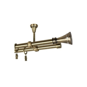 Galerie dubla Carter, prindere tavan, grosime 19mm, aur antic, 160 cm Galerie dubla Carter, prindere tavan, grosime 19mm, aur antic, 160 cm