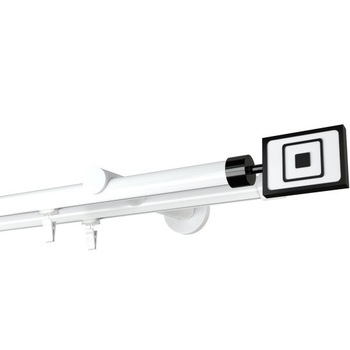 Galerie dubla Forma,teava profil, grosime 19mm, alb lucios, 240 cm Galerie dubla Forma,teava profil, grosime 19mm, alb lucios, 240 cm