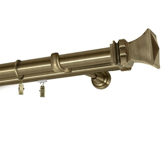 Galerie dubla Verona, teava neteda si profil, grosime 25 si 19mm, aur antic, 400 cm