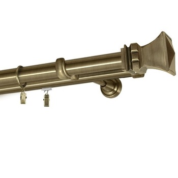 Galerie dubla Verona, teava neteda si profil, grosime 25 si 19mm, aur antic, 400 cm Galerie dubla Verona, teava neteda si profil, grosime 25 si 19mm, aur antic, 400 cm