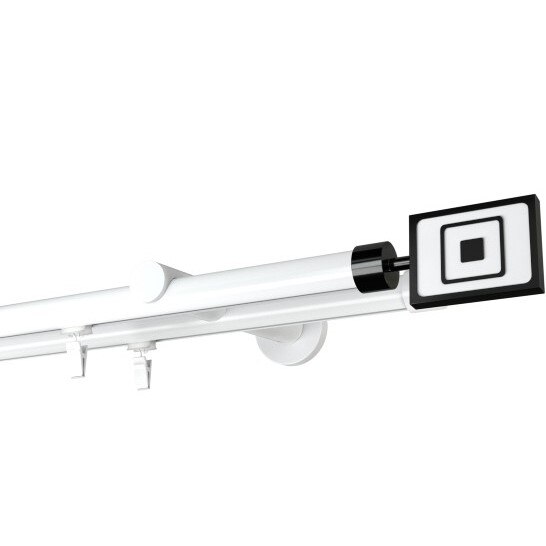 Galerie dubla Forma,teava profil, grosime 19mm, alb lucios, 360 cm