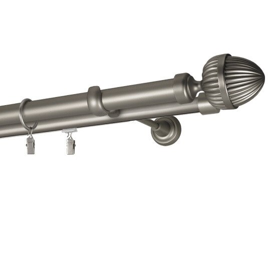 Galerie dubla Odeon, teava neteda si profil, grosime 25 si 19mm, crom mat, 400 cm