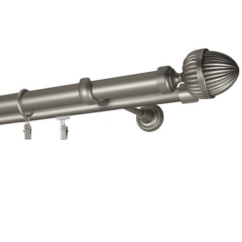 Galerie dubla Odeon, teava neteda si profil,grosime 25 si 19mm, crom mat, 240 cm Galerie dubla Odeon, teava neteda si profil,grosime 25 si 19mm, crom mat, 240 cm