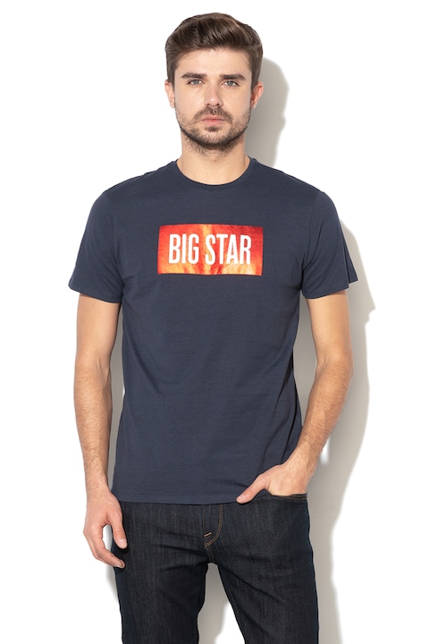 Big Star, One logómintás póló, Tengerészkék, M