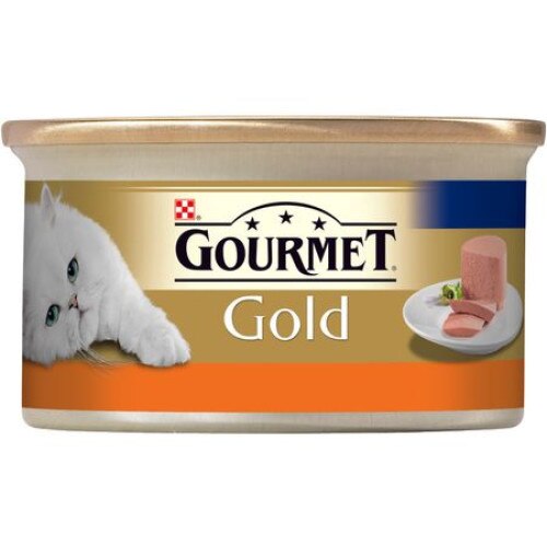 Set 12 Conserve pentru pisici Gourmet Gold Mousse cu Curcan