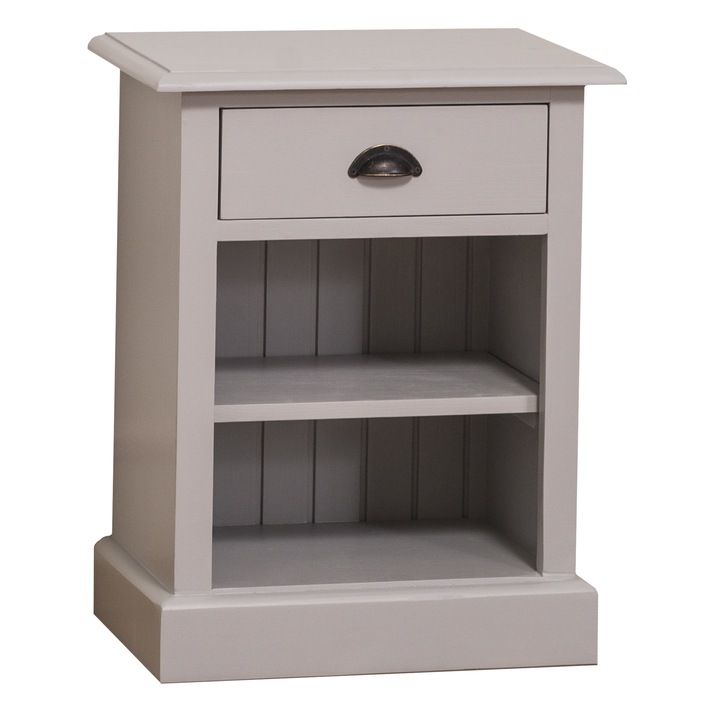 Noptiera cu 1 sertar si rafturi deschise, vopsita