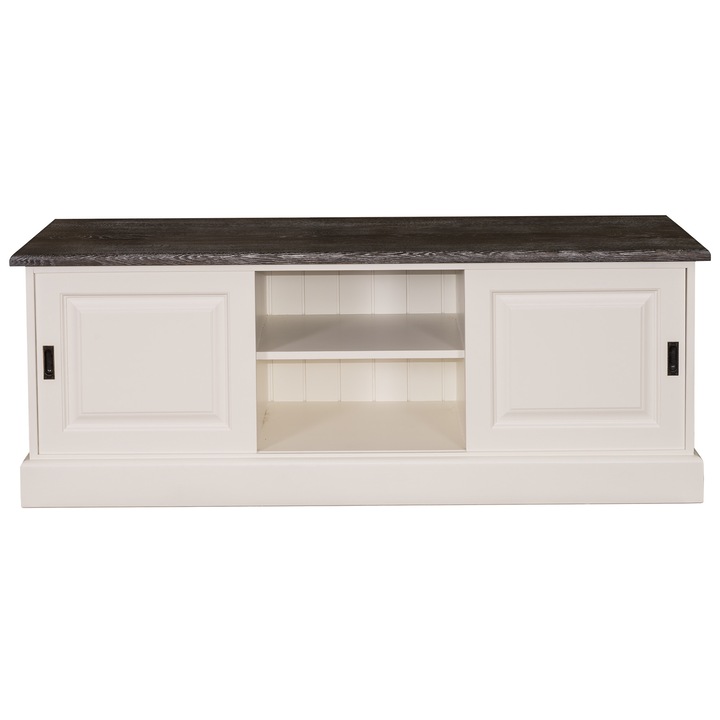 Szel-Mob fiókos TV szekrény, 2 tolóajtóval, tölgyfa tető