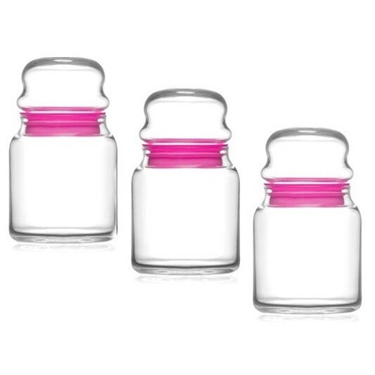 Set 3 borcane depozitare Sticla Lav Ser 82 + Capac, 290 ml