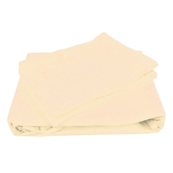 Set cearceaf de pat cu elastic 160x200 cm si fete perna 50x70, Frotir crem-6CEAREL-140-160 Set cearceaf de pat cu elastic 160x200 cm si fete perna 50x70, Frotir crem-6CEAREL-140-160