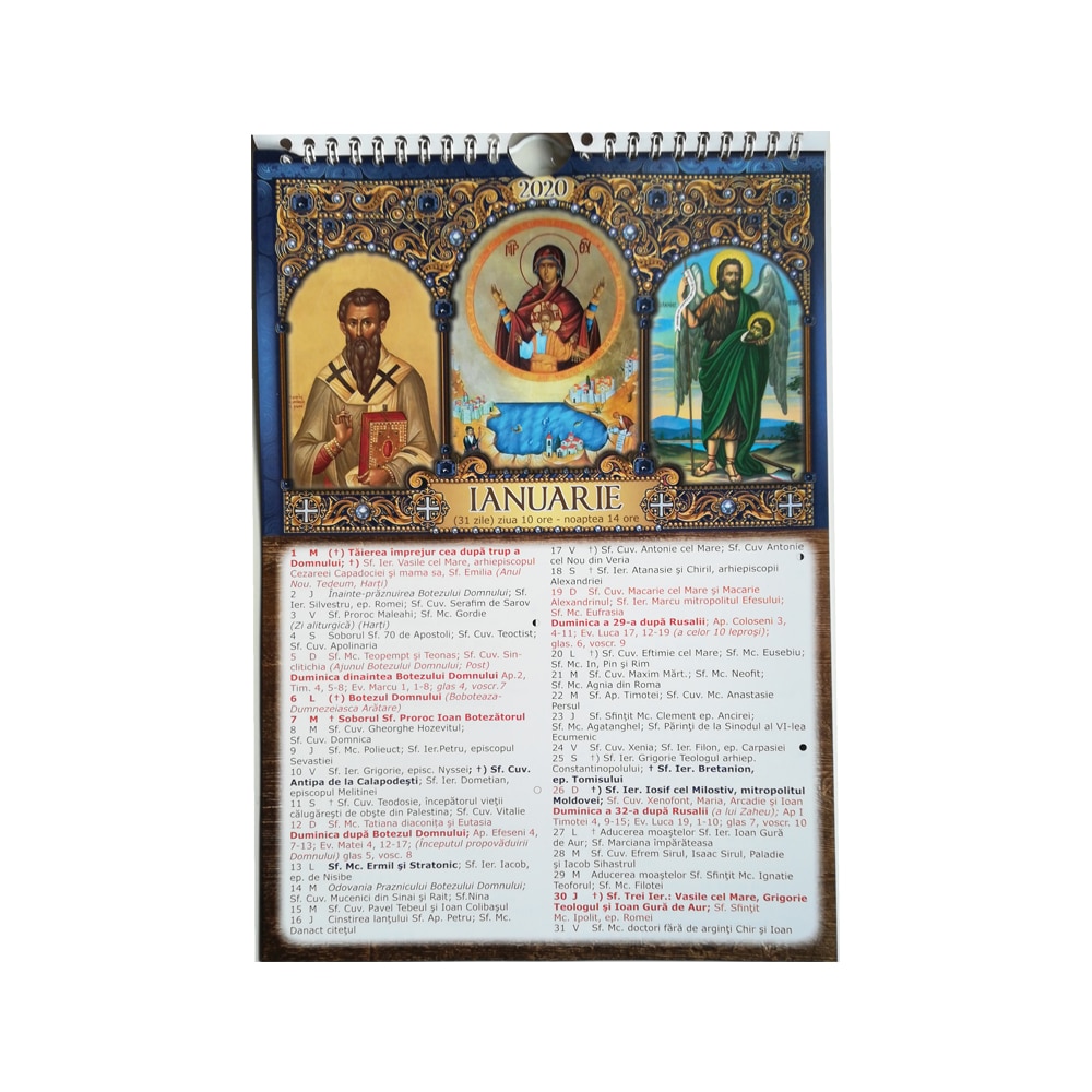 Calendar de perete crestin ortodox 2020, format A4 ...
