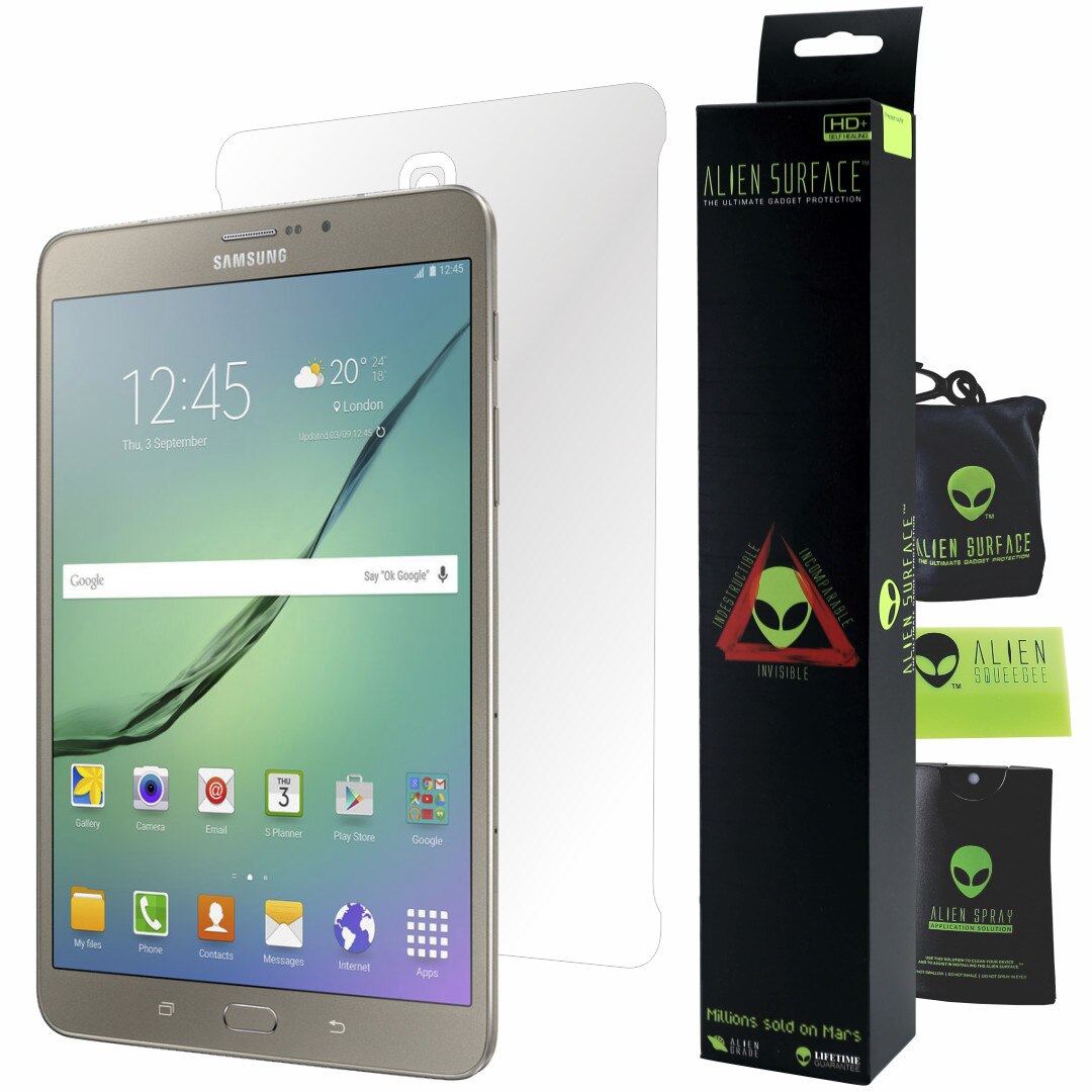 Folie Alien Surface HD, Samsung Galaxy Tab S2 VE 4G Wi-Fi 8 inch, protectie spate, laterale + Alien Fiber cadou