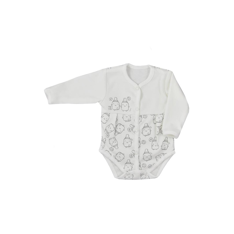 Body cu maneca lunga bebelusi Butelki Koala 06-694, Alb