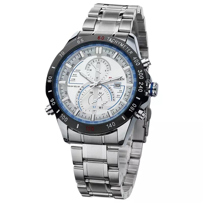 Ceas barbatesc casual, elegant Quartz Curren C59 alb, curea metal (zale), afisaj analog