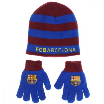 Set caciula si manusi Barcelona, varsta 4 - 10 ani Set caciula si manusi Barcelona, varsta 4 - 10 ani