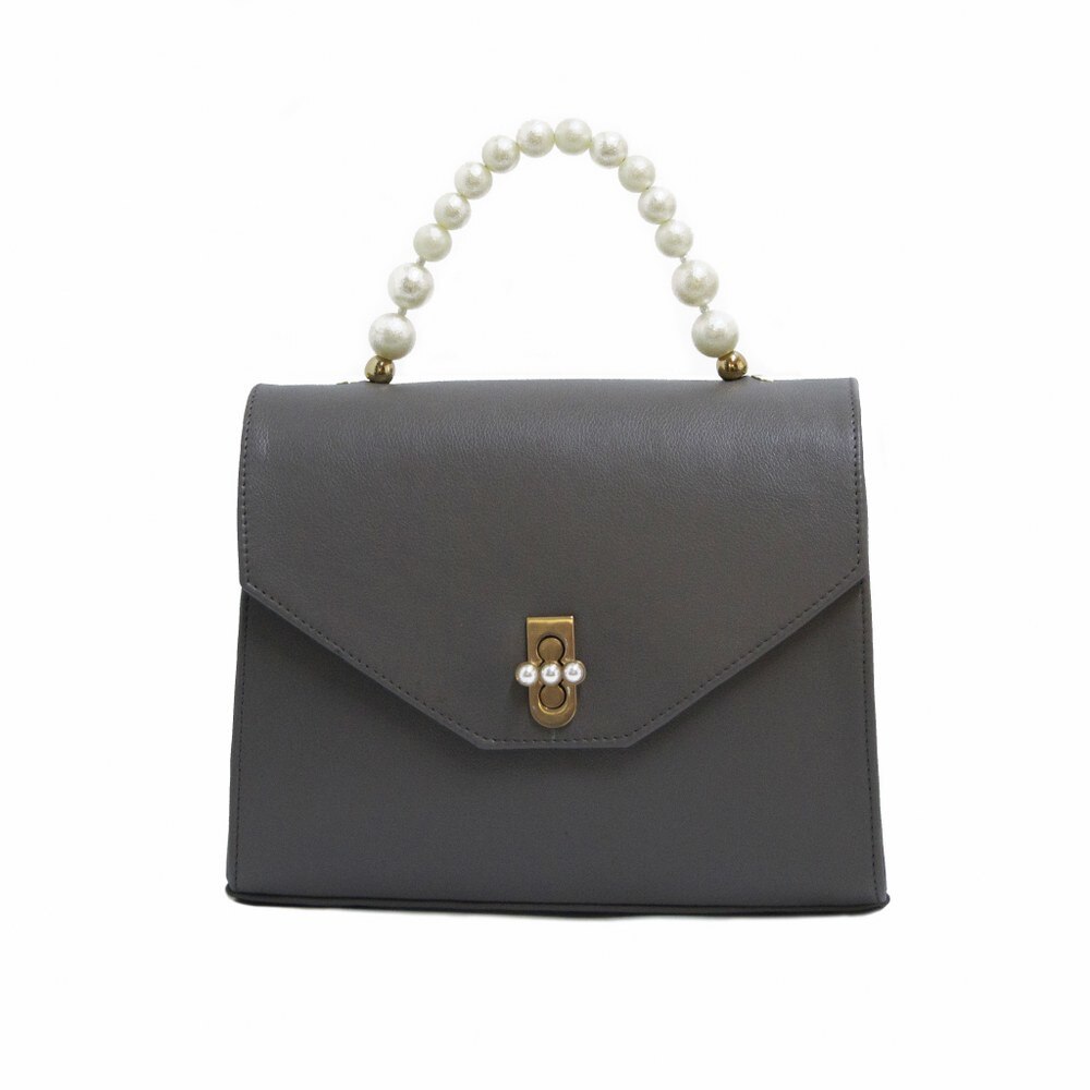 Geanta dama,Zea,piele naturala,grej perle