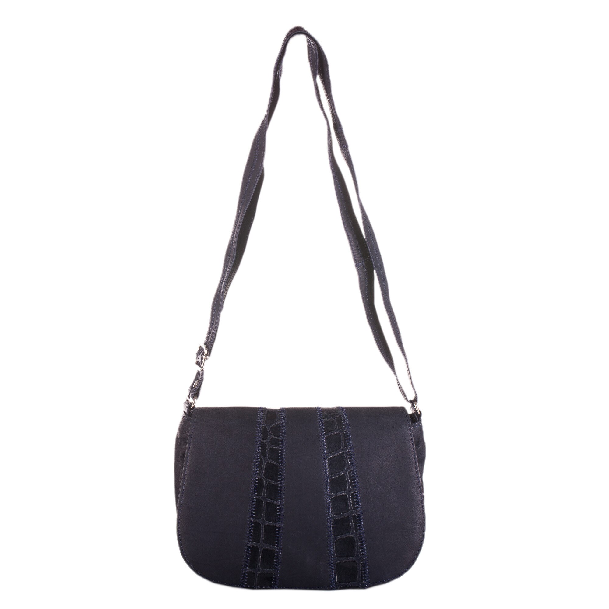 Geanta dama, Macro Collection, din piele naturala de culoare bleumarin