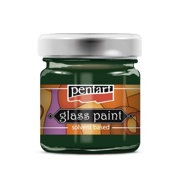 Vopsea de sticla pe baza de diluant Pentart - verde, 30 ml Vopsea de sticla pe baza de diluant Pentart - verde, 30 ml
