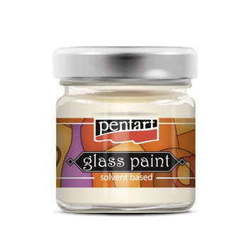 Vopsea de sticla pe baza de diluant Pentart - alb, 30 ml Vopsea de sticla pe baza de diluant Pentart - alb, 30 ml