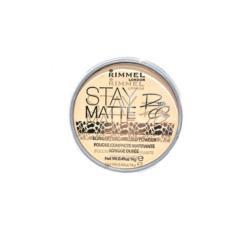 Pudra compacta cu minerale pentru un look natural mat Rimmel Stay Matte Rita Ora, Transparent, 14g