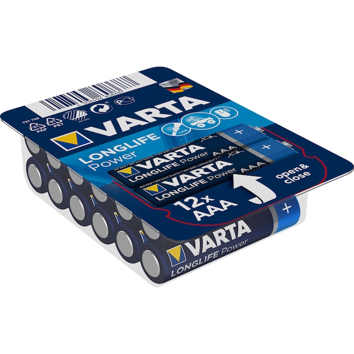 Baterii Alcaline VARTA High Energy AAA, Big Box, 12 buc