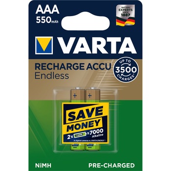 Acumulatori Varta Endless AAA 550 mAh, 2 buc Acumulatori Varta Endless AAA 550 mAh, 2 buc