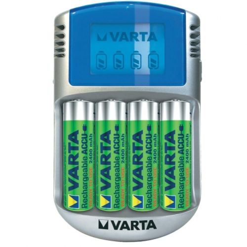 Incarcator Varta LCD 57070, cu 4 acumulatori, 2400 mAh, 12V, USB