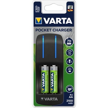 Incarcator Varta Pocket 57642, AA/AAA + 4 acumulatori AA 2100 mAh Incarcator Varta Pocket 57642, AA/AAA + 4 acumulatori AA 2100 mAh