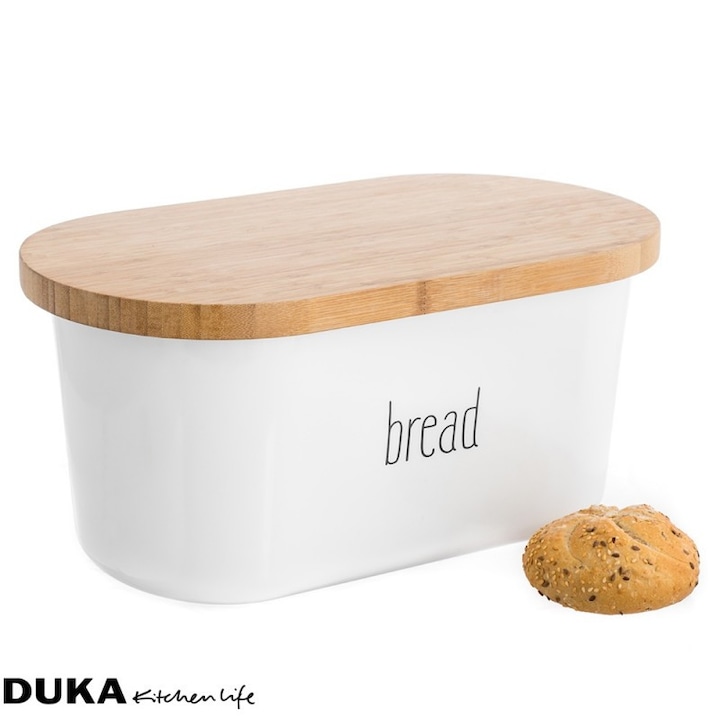 Кутия за хляб DUKA KITCHENBASIC, С дъска за рязане, Бамбук