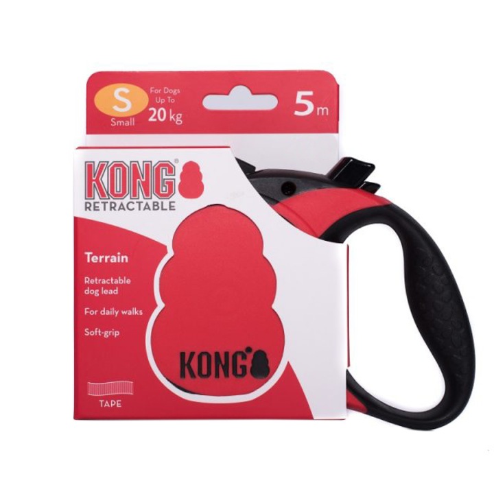 Lesa retractabila Kong Terrain Small, Rosu, 5 m - 20 kg