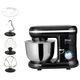 Stand Mixer multifunctional Hurricane, 1000W, bol inox detasabil 4.5L, 6 viteze + pulse, miscare planetara, Negru