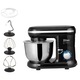 Stand Mixer multifunctional Hurricane, 1000W, bol inox detasabil 4.5L, 6 viteze + pulse, miscare planetara, Negru