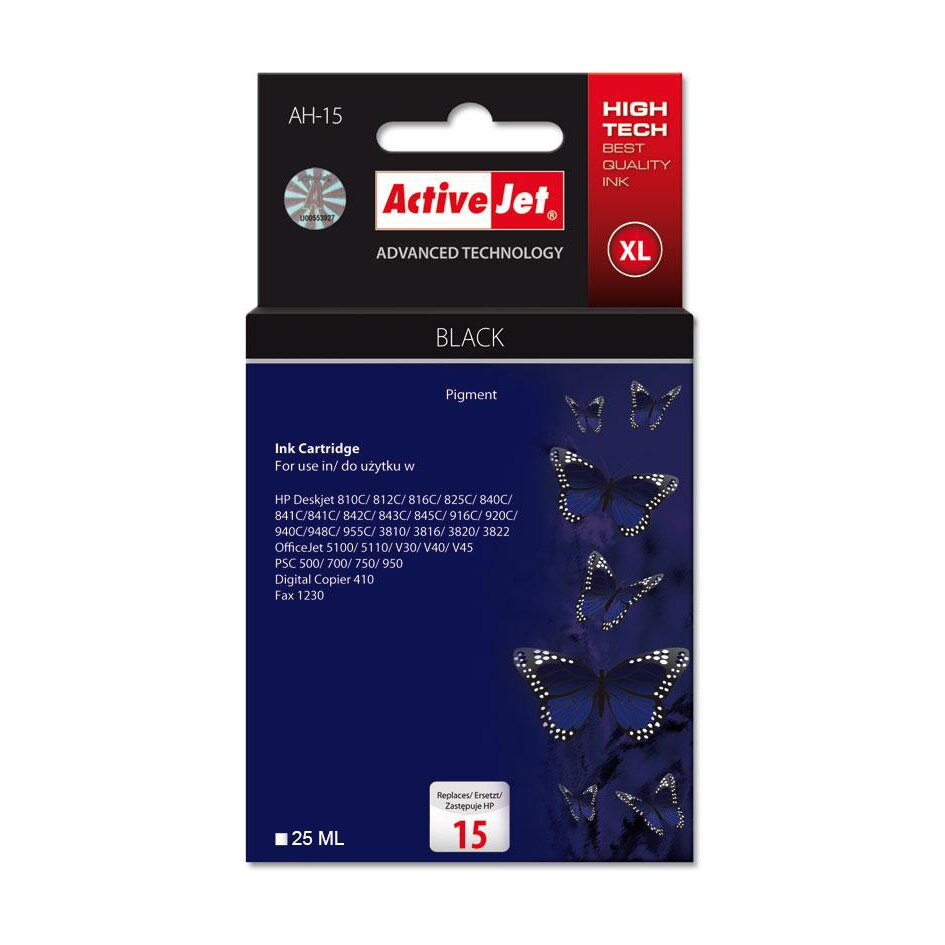 Cartus compatibil HP 15 Black, C6615DE, Premium Activejet