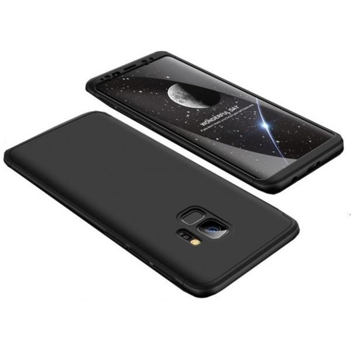 Калъф MyStyle Black FullBody за Samsung Galaxy S9 Plus пълно 360 градусово покритие с включено защитно фолио