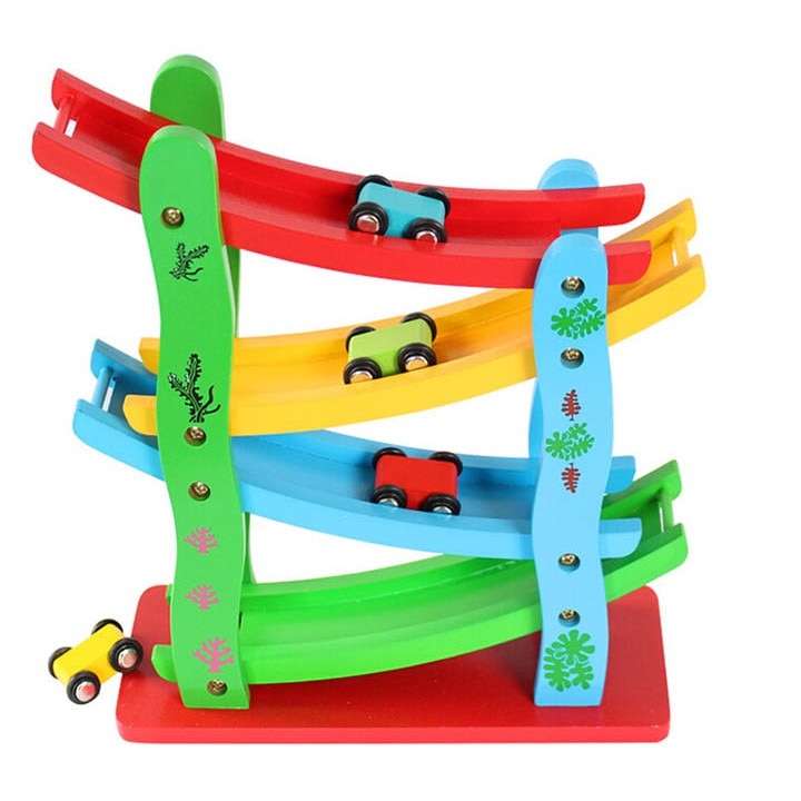 Jucarie lemn, Zola, Pista de Raliu cu etaje si 4 masinute