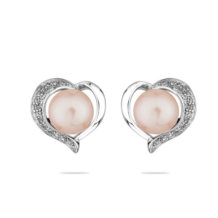 Бижу Swan Pearls FN466ER (Димс-92) Обеци розови перли