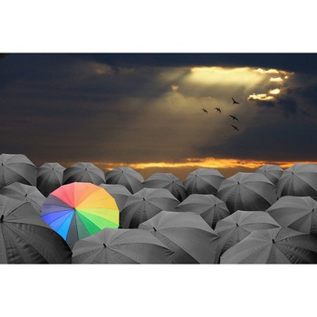 Fototapet din autocolant de perete Umbrela curcubeu 270 x 200 cm Fototapet din autocolant de perete Umbrela curcubeu 270 x 200 cm