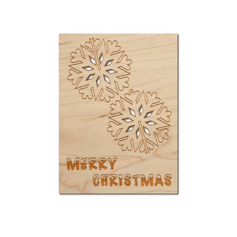 Felicitare Craciun din Lemn, fulg detasabil 3D, marimea A5
