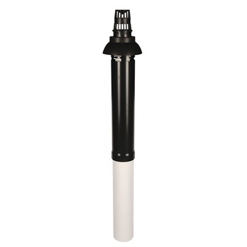 Terminatie verticala centrala condensare ATI diametru 60/100, 25-50 grade, PP/ALL, neagra Terminatie verticala centrala condensare ATI diametru 60/100, 25-50 grade, PP/ALL, neagra