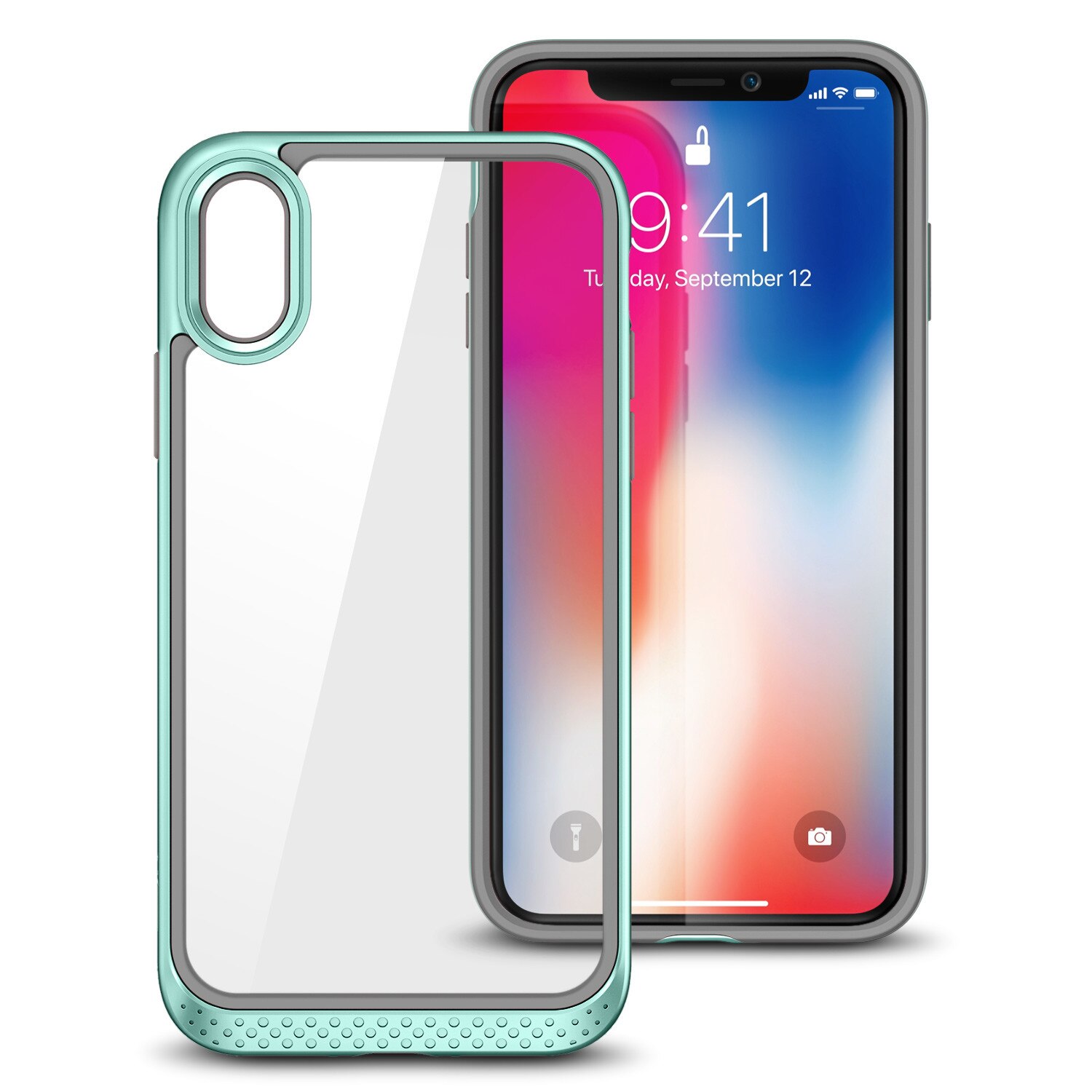 Carcasa ESR Bumper Hoop iPhone X, Mint Green