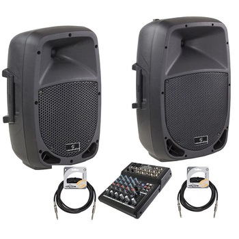 Set Boxe Active - 480, Mixer si Cabluri - GO-Sound 10A Set Boxe Active - 480, Mixer si Cabluri - GO-Sound 10A