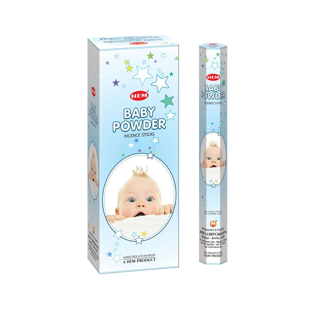 Betisoare parfumate HEM - Baby Powder (6 seturi x 20buc)